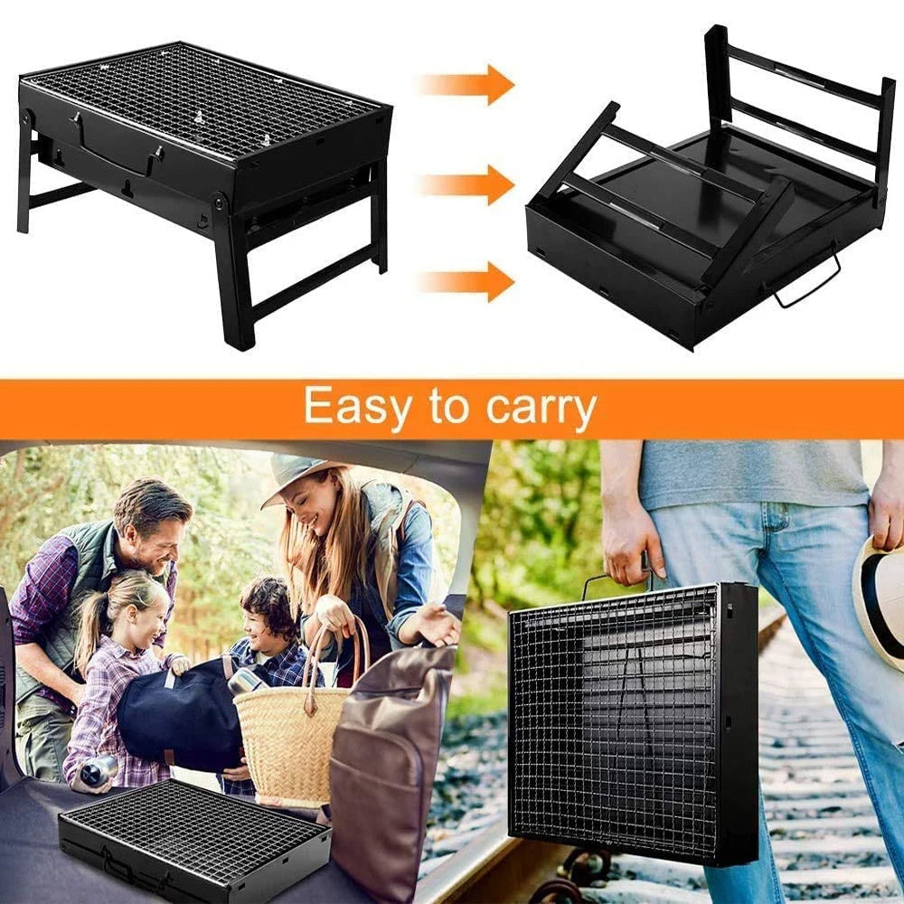 New Folding Portable Barbecue Charcoal Stainless Grill